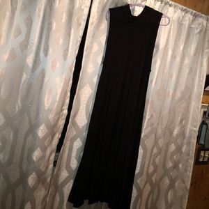 High neck black dress